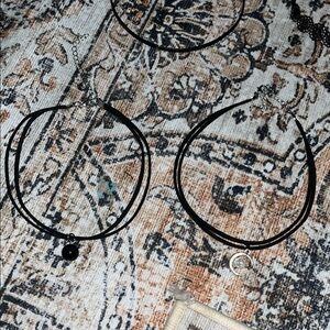 Set of 5 Black Choker Necklaces